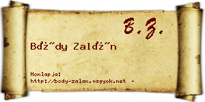 Bódy Zalán névjegykártya