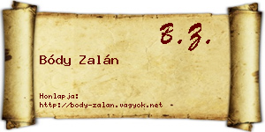 Bódy Zalán névjegykártya