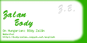 zalan body business card