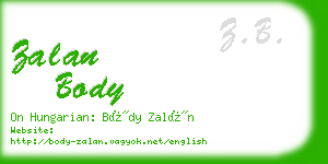 zalan body business card